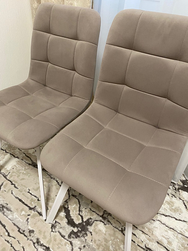 Стул на металлокаркасе Чилли К светло-серый велюр / черный каркас фото покупателя 329