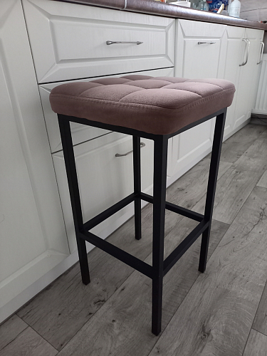 Барный стул Лофт ткань канди грей / черный матовый фото покупателя 22