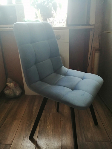 Стул на металлокаркасе Чилли синяя ткань / белый фото покупателя 733