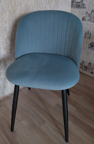 Стул на металлокаркасе Gabi 1 light blue / black / gold фото покупателя 871