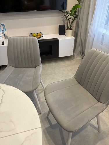 Стул на металлокаркасе Седа 360 К латте (velutto 08) / белый фото покупателя 259