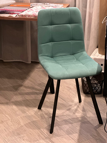 Стул на металлокаркасе Чилли К светло-серый велюр / черный каркас фото покупателя 149