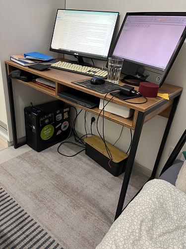 Письменный стол Леон Лофт бетон / черный матовый фото покупателя 79