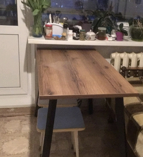 Стол Тринити Лофт 120 32 мм дуб галифакс табако / черный матовый фото покупателя 702