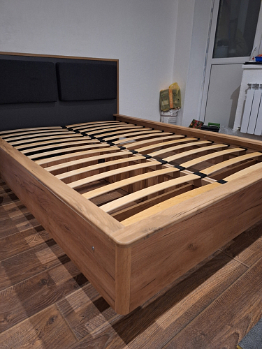 Двуспальная кровать Клауд 160х200 парящая дуб крафт золотой / антрацит фото покупателя 330