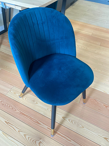 Стул на металлокаркасе Gabi 1 light blue / black / gold фото покупателя 358