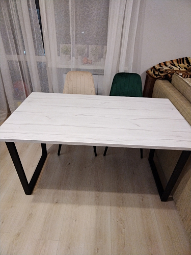 Деревянный стол Лота Лофт 120х75 белый матовый / дуб крафт золотой фото покупателя 523