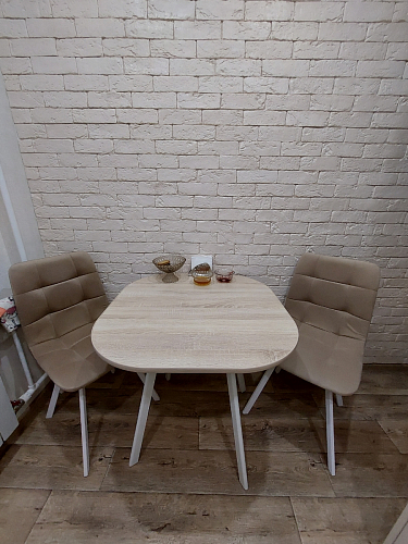 Стул на металлокаркасе Чилли бежевый / белый каркас фото покупателя 848