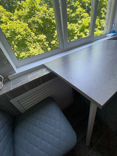 Стол Тринити Лофт 120 32 мм бетон / черный матовый фото покупателя 195