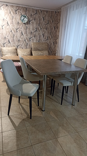 Стул на металлокаркасе Kora light blue / white фото покупателя 43