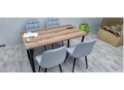 Деревянный стол Лота Лофт 120(160)х75 черный матовый / бетон светлый фото покупателя 71