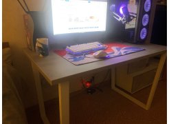 Деревянный стол Лота Лофт 120(160)х75 черный матовый / бетон светлый фото покупателя 800