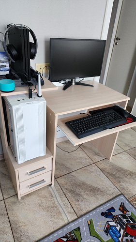 Компьютерный стол Джаз-24 левый дуб молочный фото покупателя 16