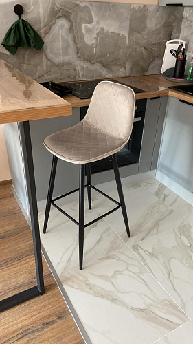 Барный стул Лофт ткань канди грей / черный матовый фото покупателя 31