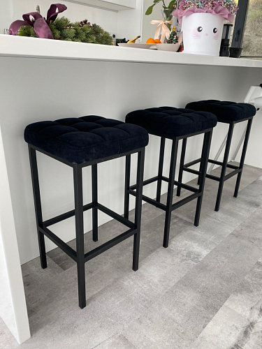 Барный стул Лофт ткань канди крем / черный матовый фото покупателя 27