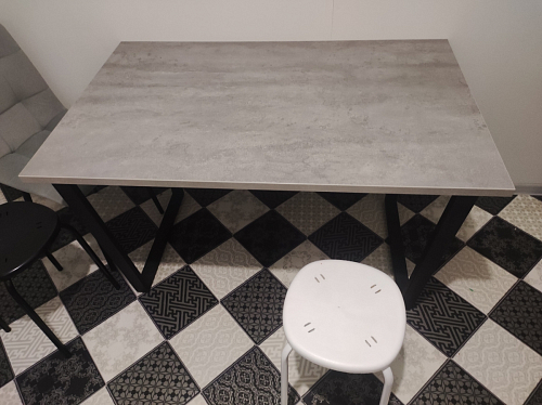 Стол Лота Лофт 140 25 мм черный матовый / бетон фото покупателя 895