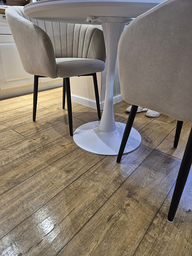 Стол Тулип 90х73 дуб вотан / белый  - Уцененный экземпляр фото покупателя 63