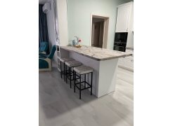 Барный стул Лофт кожзам темно-серый / черный матовый фото покупателя 21