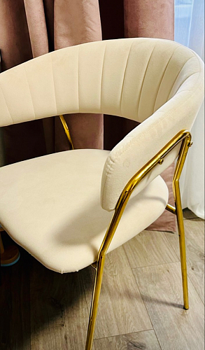 Стул на металлокаркасе Kamelia светло-фиолетовый / золотой фото покупателя 38