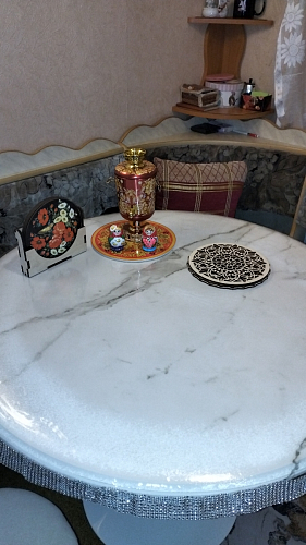 Стол Тулип 90х73 дуб вотан / белый фото покупателя 119