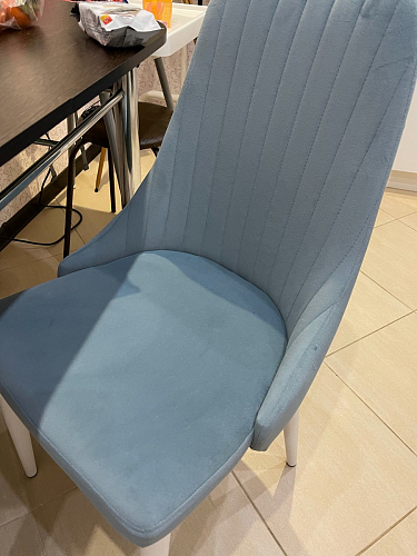 Стул на металлокаркасе Kora light blue / white фото покупателя 52