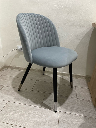 Стул на металлокаркасе Gabi dark beige / black / silver фото покупателя 130