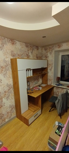 Письменный стол Лайт 03.243 дуб золотой (craft) / белый премиум фото покупателя 230