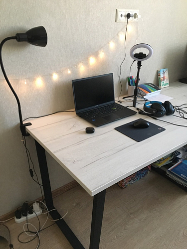 Деревянный стол Лота Лофт 120х75 белый матовый / дуб крафт золотой фото покупателя 226