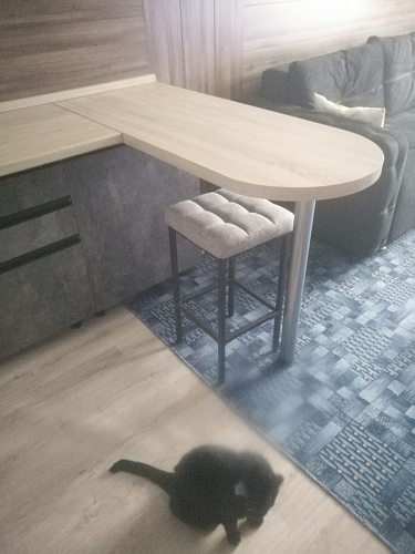 Барный стул Лофт ткань канди крем / черный матовый фото покупателя 252