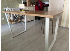 Деревянный стол Лота Лофт 120(160)х75 черный матовый / бетон светлый фото покупателя 287