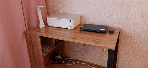 Письменный стол Битти Лофт 116х60х75 дуб вотан / белый матовый фото покупателя 82