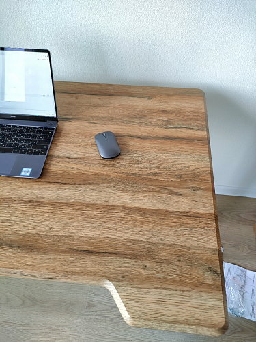 Компьютерный стол Маркос с механизмом подъема 120х75х75 черный / кантри орех фото покупателя 11