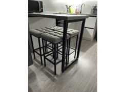 Барный стул Лофт кожзам темно-серый / черный матовый фото покупателя 282