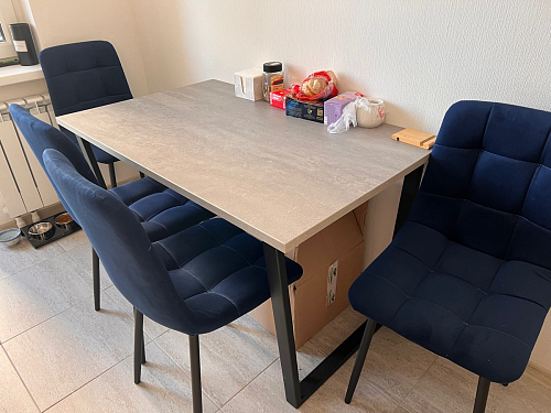 Деревянный стол Лота Лофт 120х75 белый матовый / дуб крафт золотой фото покупателя 208