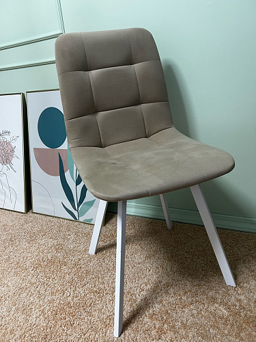 Стул на металлокаркасе Чилли К светло-серый велюр / черный каркас фото покупателя 50