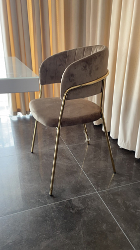 Стул на металлокаркасе Kamelia зеленый / золото фото покупателя 13