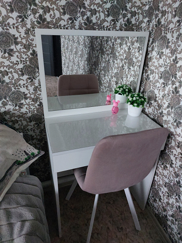 Стул на металлокаркасе Чилли К светло-серый велюр / черный каркас фото покупателя 1275