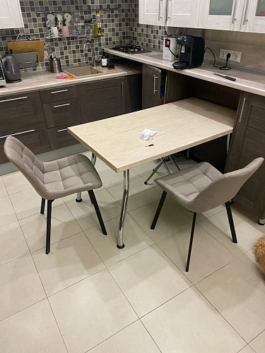 Стул на металлокаркасе Челси бежевый / белый каркас фото покупателя 26