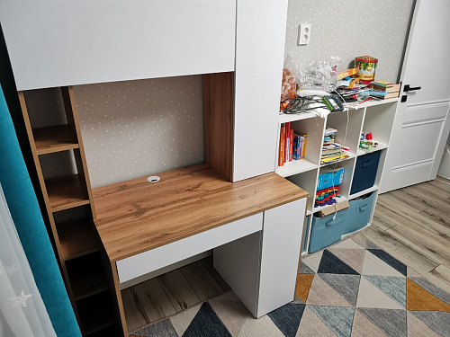 Письменный стол Комфорт 12.71 дуб золотой craft / белая аляска фото покупателя 94