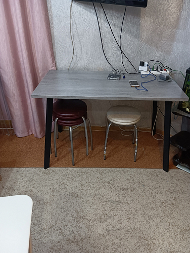 Стол Тринити Лофт 120 32 мм бетон / черный матовый фото покупателя 42