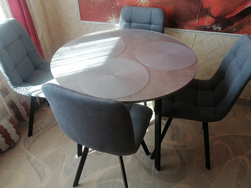 Стул на металлокаркасе Чилли синяя ткань / белый фото покупателя 297