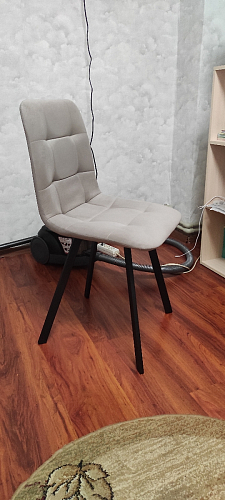 Стул на металлокаркасе Чилли синяя ткань / белый фото покупателя 607