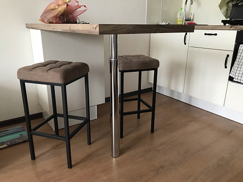 Барный стул Лофт микровелюр катания блэк / черный матовый фото покупателя 266