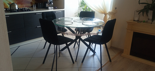 Стул на металлокаркасе Чилли К кирпичный / черный фото покупателя 335