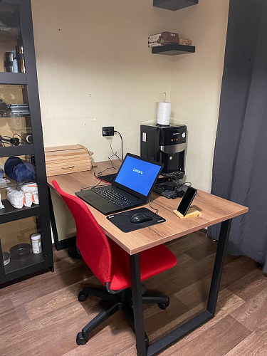 Стол Лота Лофт 140 25 мм черный матовый / дуб вотан фото покупателя 214