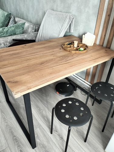 Деревянный стол Лота Лофт 140х80 дуб крафт табачный / черный матовый фото покупателя 988