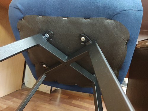 Стул на металлокаркасе Чилли синяя ткань / белый фото покупателя 742