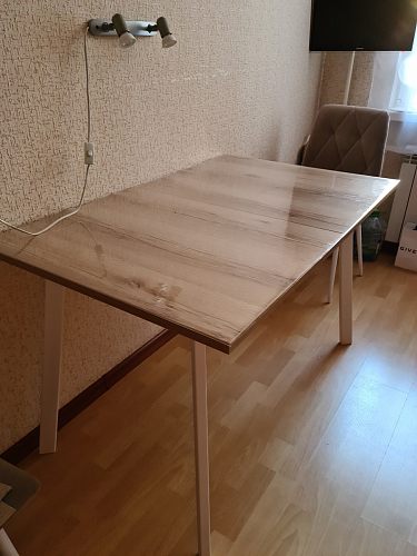 Стол раскладной Колон Лофт 120 32 мм дуб галифакс табако / черный матовый фото покупателя 50