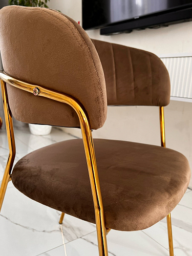 Стул на металлокаркасе Kamelia светло-фиолетовый / золотой фото покупателя 47