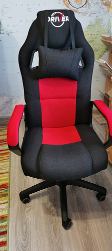 Компьютерное кресло Driver/Драйвер кожзам черный / ткань черный фото покупателя 74